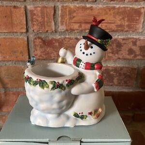 NIB PartyLite Snowbell Snowman Votive Holder